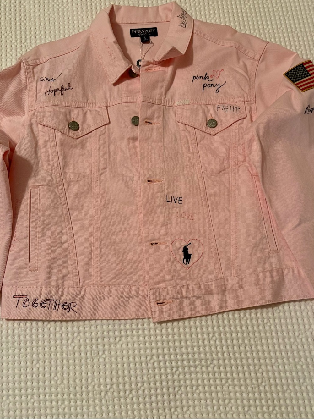 Ralph Lauren Pink Breast Cancer Jean Jacket